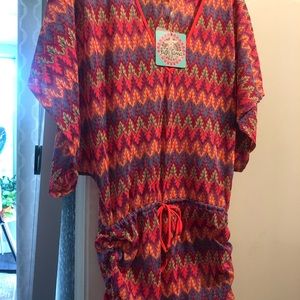 cabana v-neck cover-up/Luli fama in chevron print